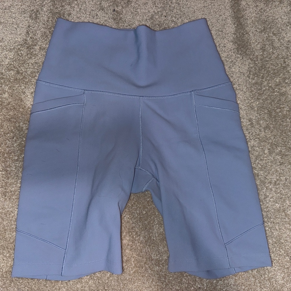 Women's Blue High-Waisted Shorts